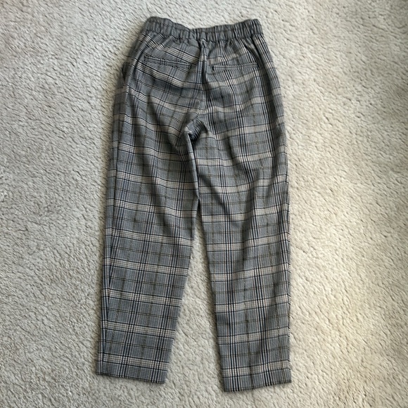 LOFT Black & Brown Plaid Pleated Trousers - XXSP - Picture 5 of 7